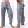 Pantalon de pyjama pour hommes, vêtements de nuit respirants, taille élastique, grande taille, pantalons de sport, cordon de serrage, vêtements à séchage rapide