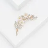 Broches Elegante Strass Pruimenbloesem Voor Vrouwen Trendy Schelp Bloemen Bruiloften Banket Feest Broche Pins Geschenken