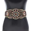 Alliage Turquoise fleur femmes ceinture charmes bohème ethnique perles faites à la main turc ceinture élastique déclaration corps bijoux Feminina