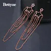 Stud Earrings Bettyue Brand Fashion Shining Charm Zircon Two Colors Star Shape Long Jewelry For Woman European Style Wedding Gift