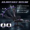 Other Furniture Zeanus Gaming Chair for Adults Purple Gaming Chairs Reclining Computer Chair with Footrest for Heavy People Gaming Big and Tall Q240129