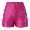 Shorts pour femme paillettes Clubwear soirée paillettes Rave vêtements taille haute décontractée ample une ligne Ropa Mujer 2024