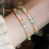 Link Armbänder ALTERA Luxus Bunte Geometrische Zirkon Tennis Armband Mode Helle Farbe Kristall Elegant Einstellbar Für Frauen Geschenk
