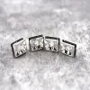 Lucite Jet Black Rhinestone Squaredelles Sier Ab Aura Square Rondelle Spacer Beads for Jewelry Making Copper Findings Fc26957