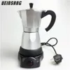 6cups 300ml Electric Coffee Maker Aluminum Material Coffee Pots Moka Pot Mocha coffe Machine v60 Coffee Filter Espresso Maker T200326A