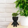 Fleurs décoratives 3 pièces en céramique plante succulente Pot en forme humaine petit bonsaï fleur réutilisable