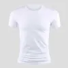 Mäns t-shirts herrar kort ärm t-skjorta sommaren vanlig casual gym muskel besättning hals smal passformar andningsbara löpning t-shirt tee