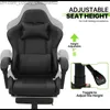 Inne meble Magshion Gaming krzesło z Footrest Headrest Wsparcie Lędźwiowe Black High Back Ergonomiczne krzesło do gry wideo Regulowane biuro domowe Q240129
