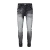 Фиолетовые джинсы Джинсовые брюки Мужские джинсы Дизайнерские черные серые эластичные зауженные джинсы 633