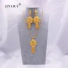 Charme Saudi -Arabien Goldfarbe Schmucksets für Frauen Brautparty Äthiopien Halskette Ohrringe Set afrikanische indische Hochzeitsfrau Geschenke