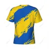 Camisetas para hombres Nombre personalizado Nunber Bandera de Ucrania Color Hombres Camiseta deportiva ajustada Camisetas para mujeres Jersey para fanáticos del fútbol