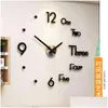 Zegarki ścienne kwarc kreatywny zegar DIY Nowoczesny design zegarek Silent Acrylic salon naklejki na salon czarny reloJ de pared home dekoracje DL60WC DHP97