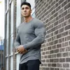 T-shirts pour hommes Printemps Automne Slim Fit Coton Fitness T-shirt à manches longues Hommes Sports T-shirt O-Cou T-shirt T-shirt Gym Bodybuilding Tshirt