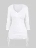 Kadın Sweaters Rusegal Artı Boyut Beyaz Tulunma Kablo Örgü Dokulu Düğmeler Şal ve Dürüklü Cinched Sweater Seti