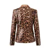 Harleyfashion primavera high street feminino blazer jaqueta única cobra padrão animal senhoras jaqueta de couro do plutônio 240127