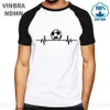 Mäns T-shirts Soccer Heartbeat T Shirt Men Football Pulse Electrocardiogram T-shirts Women Homme Brasilien Agentina Futbol Tshirt Hombre Camiseta