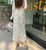 Saias femininas franjas cintura alta midi lantejoulas elegante moda coreana volta fenda a linha solta casual simples all-match faldas