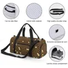 Outdoor Bags Bee Hives Sports Gold And Black Travel Training Gym Bag With Shoes Novelty Handbags Couple Design Oxford Fitness