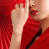 Strängar 2024 Ny drake år Benmingnian Red Rope Armband Women's Light Luxury Delicate Liten Fortune Brand Woven Red Rope Lycka