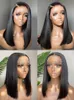 Perruque Lace Front Wig Remy naturelle lisse, cheveux naturels, coupe Bob, courte, sans colle, naturelle, 13 4, 240126, pour femmes noires