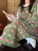 Robes décontractées Korobov Vintage Pull à col rond Mode coréenne Pull Femme Tricots Sundress Jacquard Mignon Sans manches Y2K pour les femmes