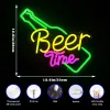 USB Powered Beer Time Led Sign Shop Bar Restoran Otel Partisi Dekoratif Işık Neon Yatak Odası Duvar Mutfak Dekor Gece Li