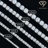 Aangepaste Gra Sieraden Sterling Sier Vvs Tennis Ice Out Lab Grown Diamond Mossanite Moissanite Ketting Ketting Voor Vrouwen Mannen