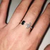 Klusterringar Om jag är känslig mikrobelagd CZ Promise Pary Lover Heart Cross Christ Ring for Women Silver Color Resizable Opening Jewelry