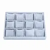 Stackable 12 Girds Jewelry Trays Storage Tray Showcase Display Organizer LXAE Watch Boxes & Cases240q