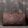 Duffel Bags Masculino Couro Genuíno Viagem Negócios Homens Bolsa de Ombro Grande Capacidade Bolsas Vintage Crazy Horse