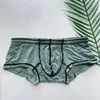 Underbyxor mäns fasta färg låg midja underkläder sexiga sömlösa boxare shorts byxor