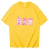 T-shirt da uomo T-shirt con stampa di cartoni animati al latte alla fragola T-shirt in cotone morbido di alta qualità T-shirt grafica Kawaii da donna primaverile Confortevole