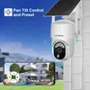 Draadloze zonne-beveiligingscamera Buiten 4MP SIM-camera's Wi-Fi/4G Cam 360° PTZ