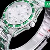 AMG Montre De Luxe Montre-bracelet pour homme 40mm 3135 Mouvement mécanique automatique 904L Acier Relojes Case Babysbreath Diamond Montre-bracelet 01