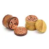 52mm wooden tobacco grinder smoking accessories wood matel crusher 2 type 4 layers dry herb Grinders