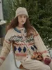 Женский вязаный свитер в стиле французского ретро на Рождество и год, осень-зима, свободный вязаный кардиган с длинными рукавами, топ Y2K
