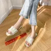 Slippers Women Summer 2024 Low Heels Flats Beads Open Toe Espadrilles Fashion Slides Beach Outdoor Ladies Shoes Zapatos De Mujer