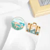 Brooches Travel Enamel Pin Adventure Tour Suitcase Journey Bag Lapel Badges Mountains Oceans Wave Jewelry Gift For Friends