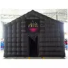wholesale Giant Custom Portable Black Inflatable Nightclub Cube Party Bar Tent Lighting Night Club For Disco Wedding Event with blower 001