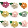 Vêtements de chien 30/50 pcs chiens animaux accessoires printemps style fleur avec des feuilles pour chien collier de chat noeuds papillon cravate produit pour animaux de compagnie cravate