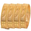 Bangle 4st/set Big Ethiopia Dubai Gold Color Bangles For Women African Party Wedding Flower Gifts Banglesbracelets smycken gåvor