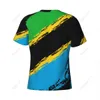 Herr t-shirts anpassade namn nunber tanzania flagga färg män tight sport t-shirt kvinnor teesy för fotbollsfoote fans