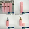 Wholesale 50Ps 60Ml Pink Plastic Foam Pump Refillable Empty Cosmetic Bottle Lashes Cleanser Soap Dispenser Shampoo With Golden Drop D Dhp2Q