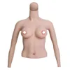 Accessoires de Costume Accessoires de Costume Plastron en Silicone de 4e génération Crossdresser Demi-Corps avec Bras D Cup Faux Seins Artificiels Shemale