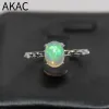 Pierścienie Akac Natural Fire Opal 925 Srebrny Pierścień Regulowany Srebrny