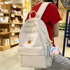 Borse da scuola Ragazza Kawaii Nylon Rosa Zaino impermeabile Donna Studente Laptop Donna Viaggio Lady Carina Borsa per libri universitari Moda