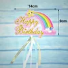 Outils de gâteau 4pcs / Set Licorne Topper Nuage Arc Joyeux Anniversaire Bannière Enfants Filles Fête De Mariage Décor