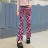 Pantalon femme 2024 Harajuku Sexy Zèbre Imprimé Animal Élégant Lâche Décontracté Taille Haute Pantalon Dames Bureau Za Femmes Streetwear