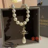 necklace viviane vivienen westwoods designer necklace for women satellite planet Empress Dowager Xis Water Drop Pearl Necklace Pendant with Three Di