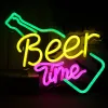 USB Powered Beer Time Led Sign Shop Bar Restoran Otel Partisi Dekoratif Işık Neon Yatak Odası Duvar Mutfak Dekor Gece Li